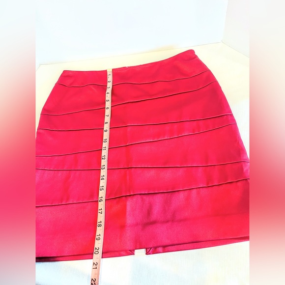 Monroe & Main Red/Fuchsia Poly Pencil Mini Skirt size 10 - Picture 5 of 11